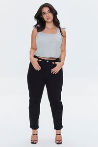 HEATHER GREY Plus Size Cropped Tank Top, image 4