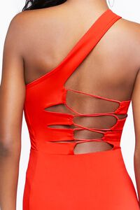 RAVISHING RED One-Shoulder Lace-Back Dress, image 5