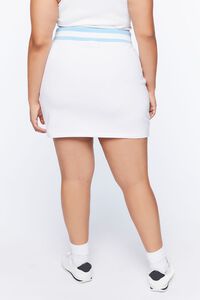 WHITE/BLUE Plus Size Palm Beach Graphic Skirt, image 4