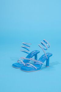 BLUE Rhinestone Ankle-Wrap Stiletto Heels, image 1
