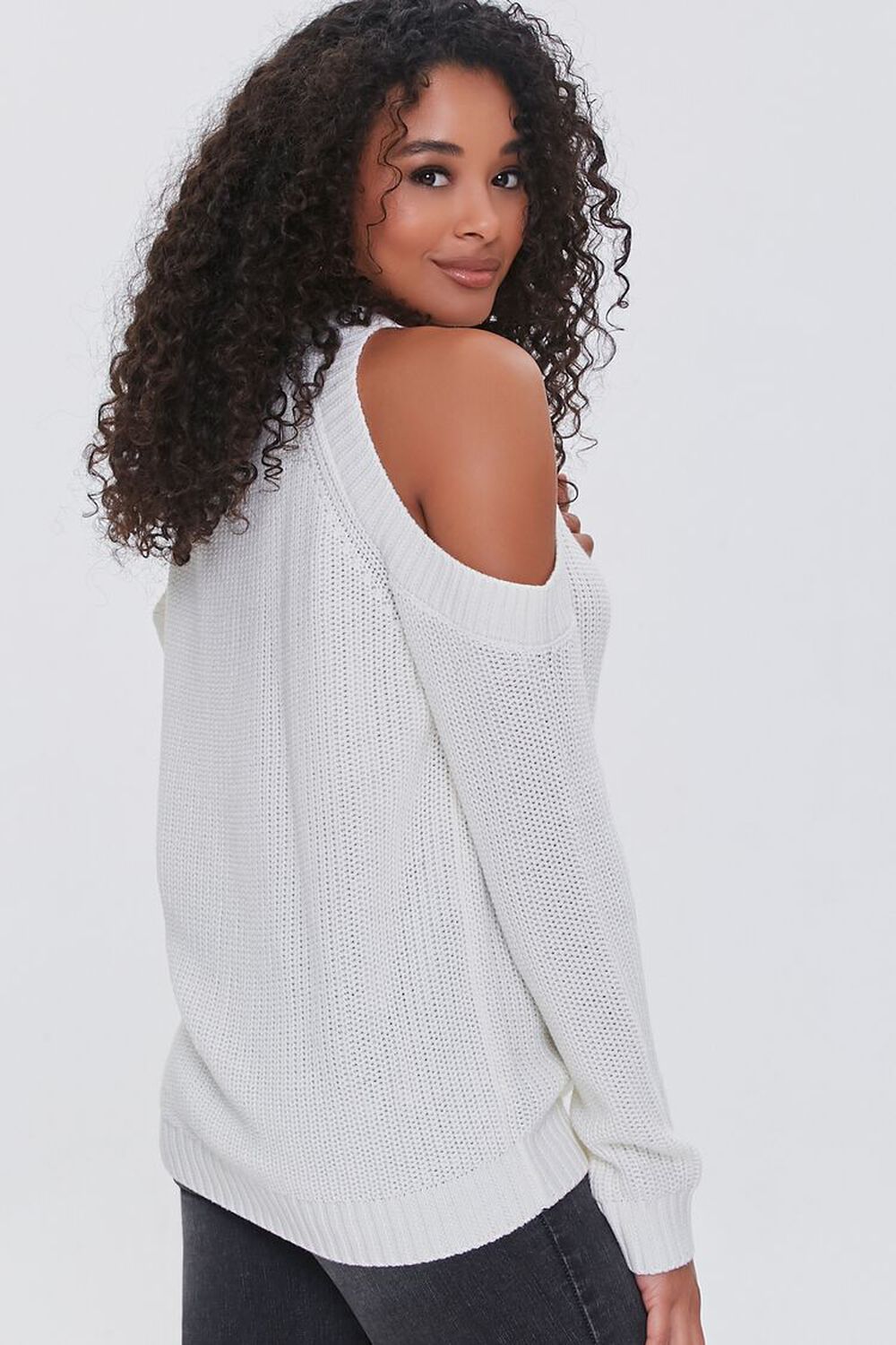CREAM Ribbed Open-Shoulder Sweater, image 2