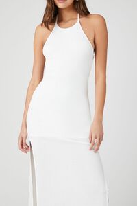 WHITE Halter M-Slit Maxi Dress, image 5