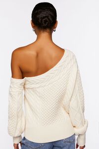 CREAM One-Shoulder Cable Knit Sweater, image 3