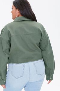 OLIVE Plus Size Cropped Denim Jacket, image 3