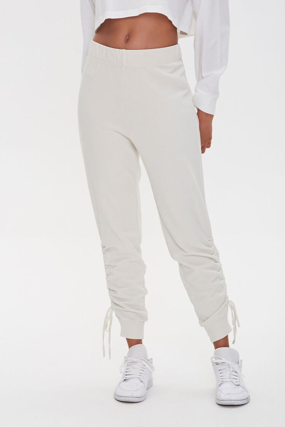 Ruched Drawstring Fleece Joggers