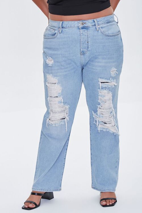LIGHT DENIM Plus Size High-Rise Relaxed Jeans, image 2