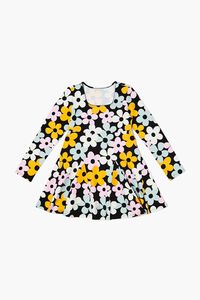 BLACK/MULTI Girls Floral Print Dress (Kids), image 1