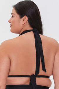 BLACK Plus Size Halter Bikini Top, image 3