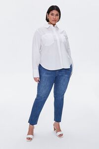 WHITE Plus Size Button-Up Shirt, image 4