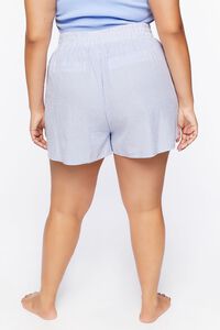 BLUE/WHITE Plus Size Pinstriped Shorts, image 4