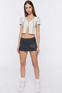 CHARCOAL Zip-Hem Denim Mini Skirt, image 5