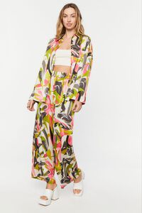 GREEN APPLE/MULTI Abstract Floral Oversized Shirt, image 4