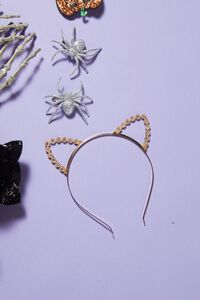 GOLD Faux Gem Flower Cat-Ear Headband, image 1