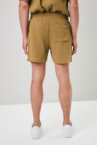 BROWN Seersucker Drawstring Shorts, image 4