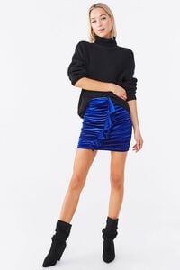 ROYAL Ruched Velvet Mini Skirt, image 5