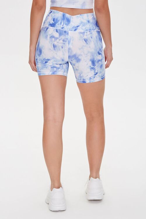BLUE/WHITE Active Tie-Dye Biker Shorts, image 4