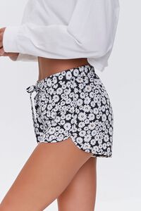 BLACK/WHITE Daisy Print Lounge Shorts, image 3