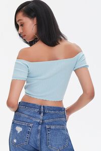 MINT Sweater-Knit Off-the-Shoulder Crop Top, image 3