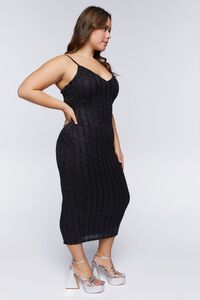 BLACK Plus Size Beaded-Trim Midi Dress, image 2