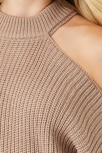 BROWN Asymmetrical Open-Shoulder Sweater, image 5