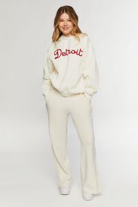 CREAM/RED Detroit Embroidered Hoodie, image 4
