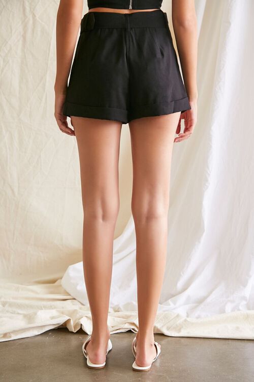 BLACK Belted High-Rise Shorts, image 4