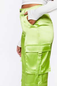 LIME Satin Cargo Mid-Rise Pants, image 6