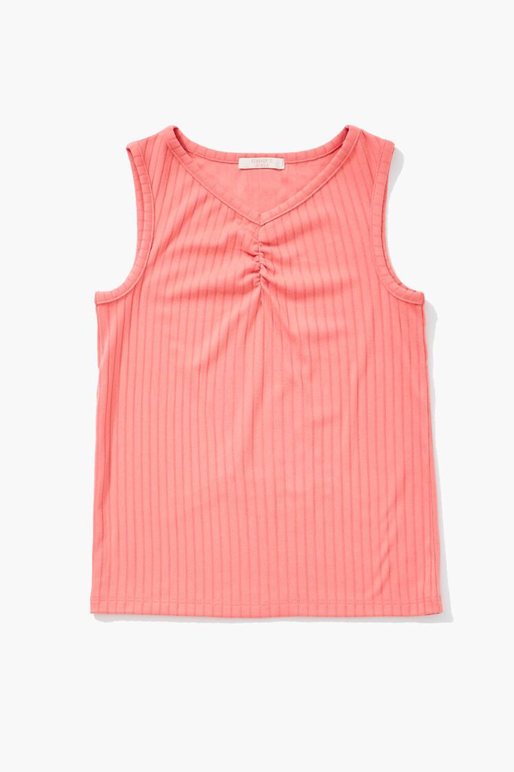 CORAL Girls Ribbed Ruched Tank Top (Kids), image 1
