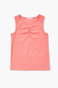 CORAL Girls Ribbed Ruched Tank Top (Kids), image 1