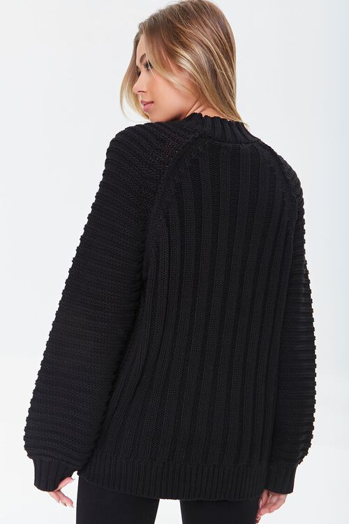 BLACK Ribbed Mock Neck Sweater, image 4
