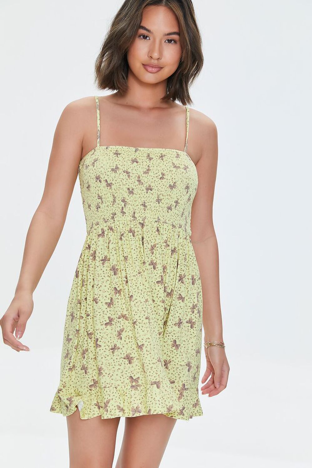YELLOW/MULTI Butterfly Ditsy Floral Cami Dress, image 1