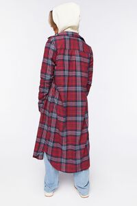 BURGUNDY/MULTI Plaid Flannel Longline Tunic, image 3