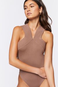 MOCHA Sweater-Knit Sleeveless Bodysuit, image 5
