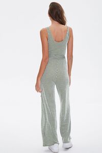 OLIVE/CREAM Ribbed Pinstriped Jumpsuit, image 4