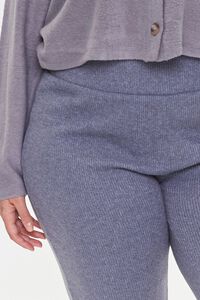 CHARCOAL Plus Size Ribbed Knit Joggers, image 5