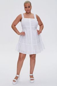 WHITE Plus Size Fit & Flare Mini Dress, image 4