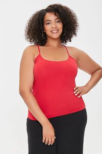 RED Plus Size Basic Organically Grown Cotton Cami, image 1