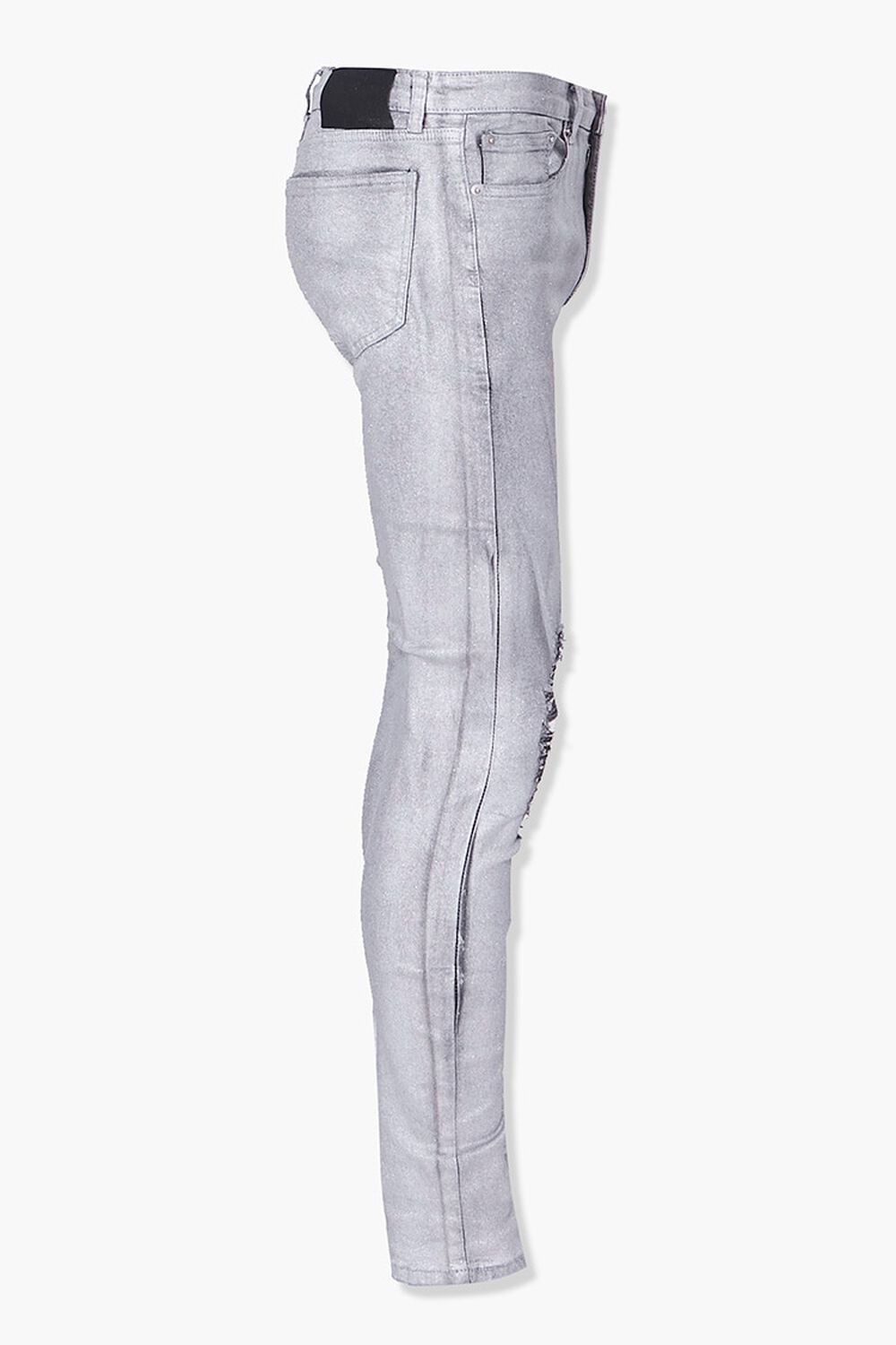 SILVER Distressed Coated Skinny Jeans, image 2