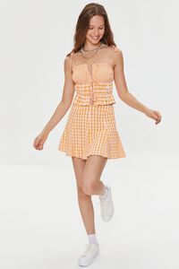 MARIGOLD/PINK Mixed Plaid Mini Skirt, image 5