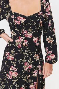 BLACK/MULTI Floral Midi Dress, image 5