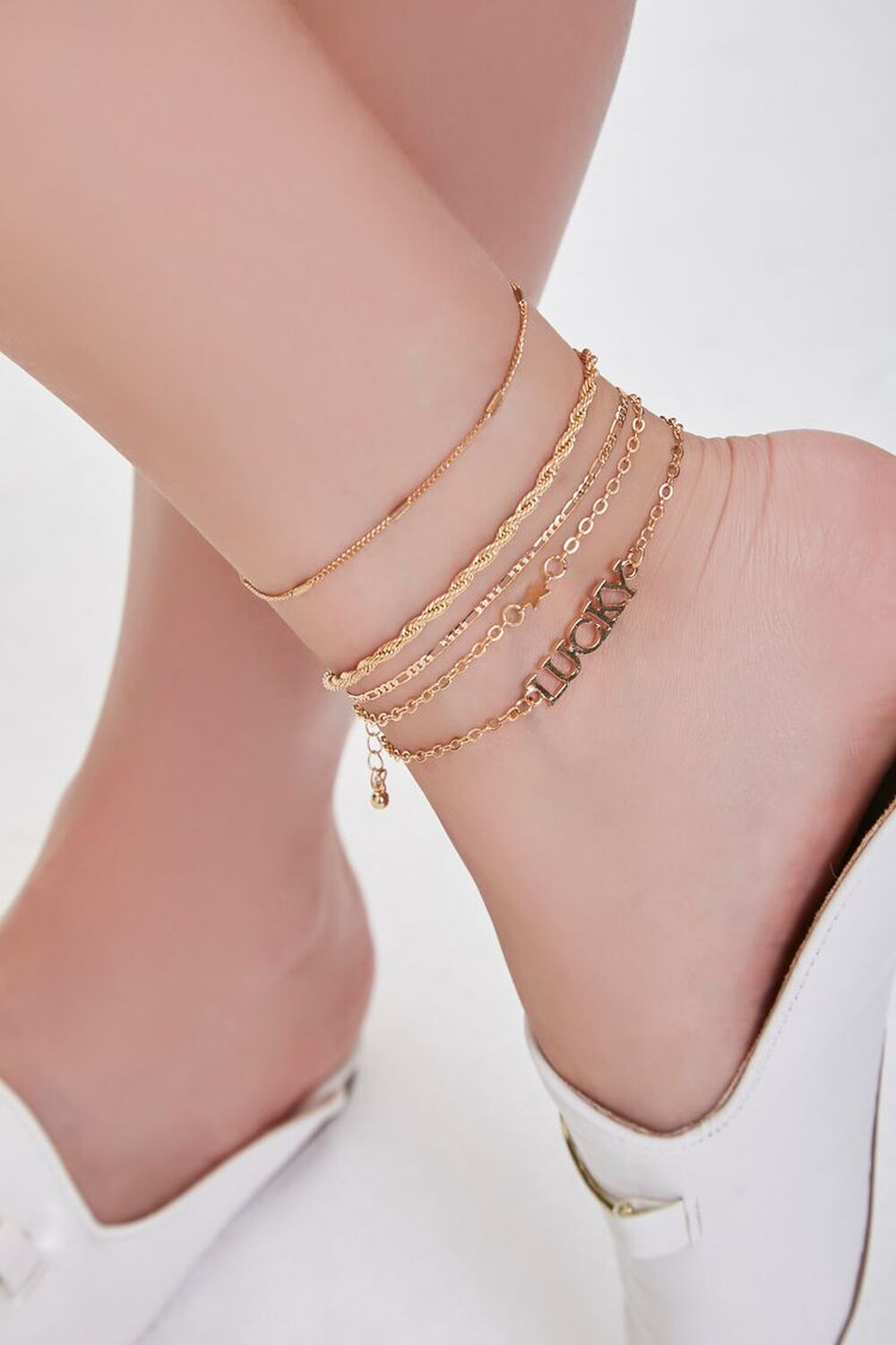 GOLD Lucky Charm Anklet Set, image 1