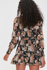 BLACK/TAUPE Floral Print Mini Dress, image 3