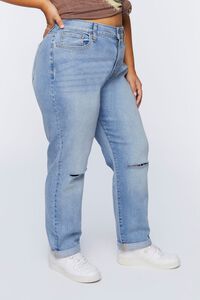 MEDIUM DENIM Plus Size Baggy Distressed Jeans, image 3