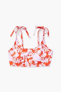 RED/PINK Plus Size Floral Print Bikini Top, image 4