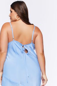 DELLA ROBBIA BLUE Plus Size Satin Slip Maxi Dress, image 5