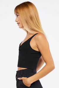 BLACK Twisted Sweater-Knit Crop Top, image 2