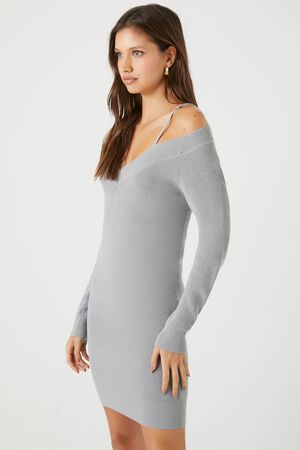 Grey Off-the-shoulder Dress