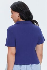 NAVY/WHITE Plus Size Embroidered Beverly Hills Top, image 3