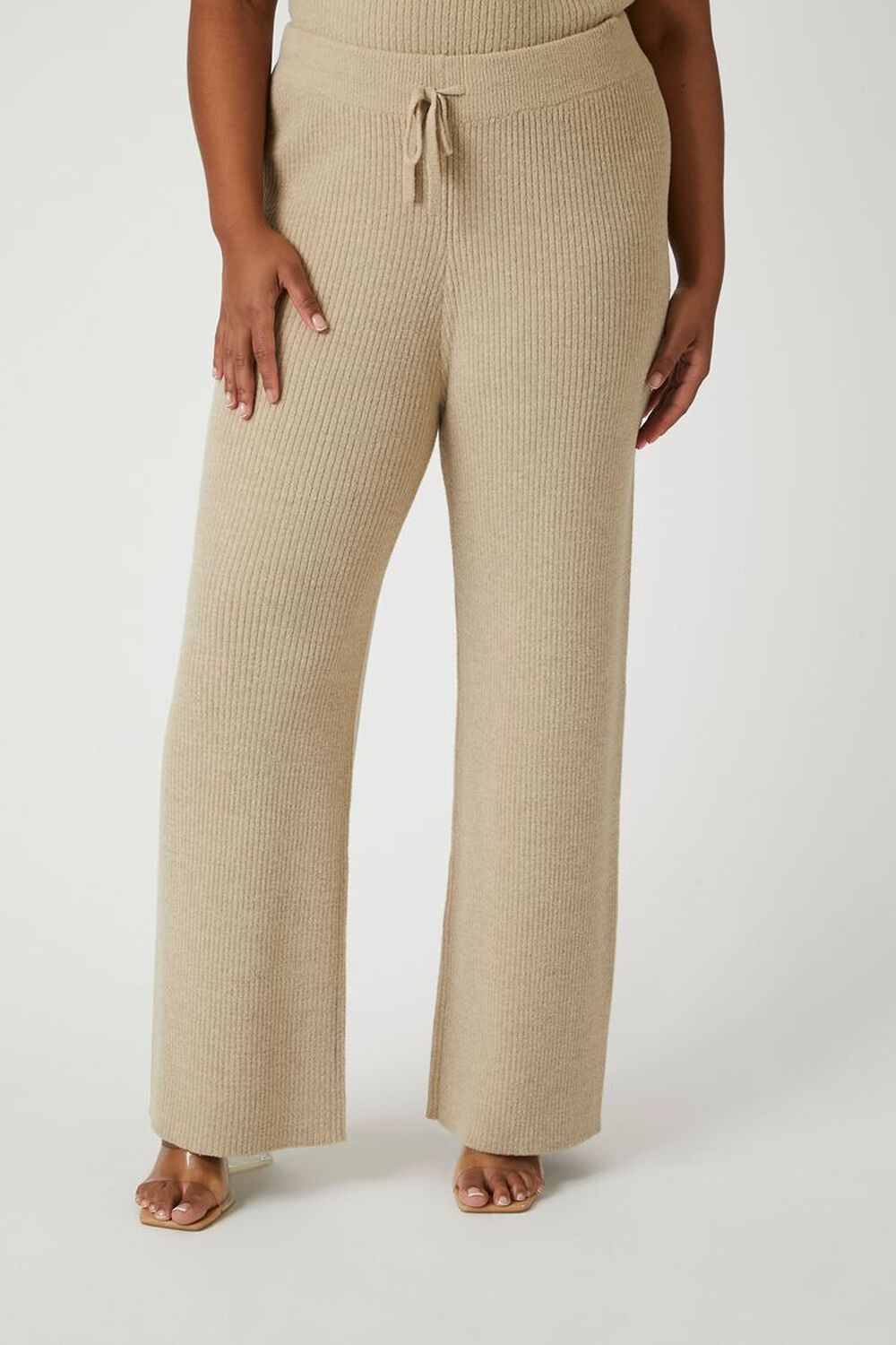 Plus Size Sweater-Knit Wide-Leg Pants