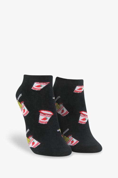 BLACK/MULTI Ramen Print Ankle Socks, image 1